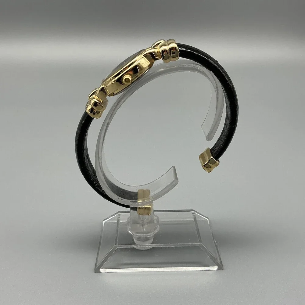 Vintage Black Hills Gold Womens Watch 23mm 12K Gold Leaves Cuff New Battery